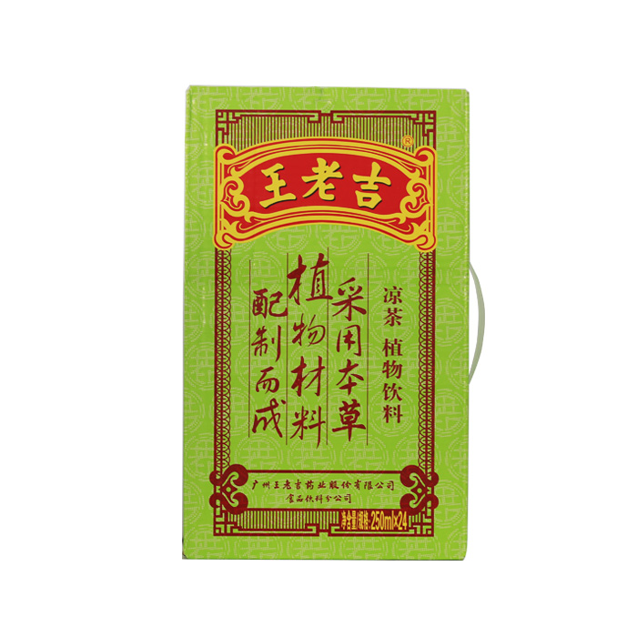 王老吉凉茶绿盒装250ml*24盒 纸盒整箱凉茶饮料